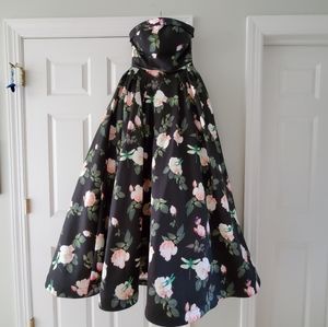 Camille La Vie // Black Floral Strapless Ball Gown